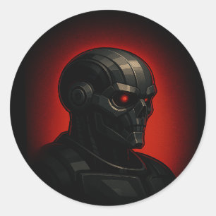 Terminator Totenkopf Kraft-Modus Futuristische Sci Runder Aufkleber