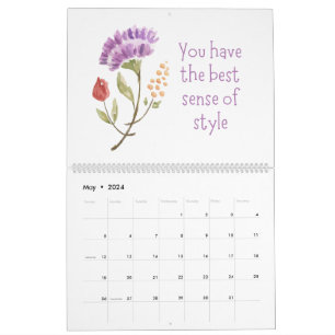 Termine für die Blume von Aquarellfarben Kalender