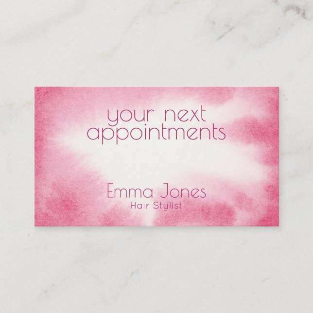 Termine für die Rose von Wasserfarben Visitenkarte (Vorderseite)