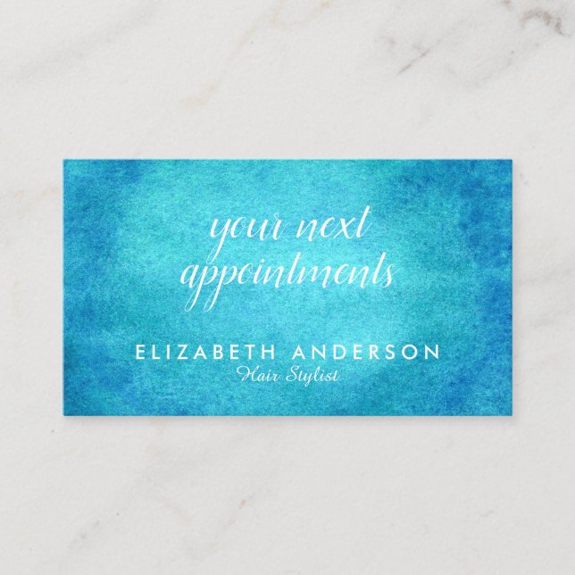 Termine für türkisfarbene Wasserfarben - Visitenka Visitenkarte (Vorderseite)