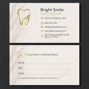 Terminekarte Logo Zahnarzt Marble Dental Care Terminkarte