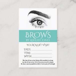 Terminierungskarte Eyebrows Eyelashes Salon Visitenkarte