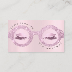 Terminierungskarte Optische Rose Pink Glam Brille Telefonnummerkarte
