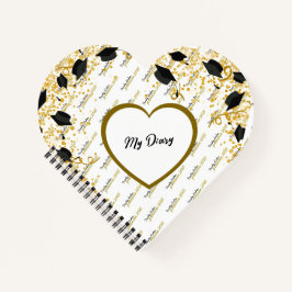 Terminkalender für Schwarz & Gold-Abschluss Notizbuch