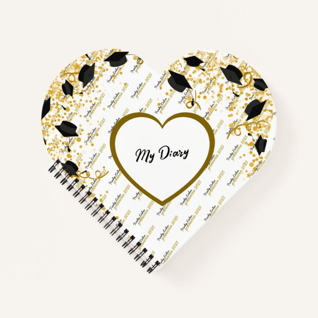 Terminkalender für Schwarz & Gold-Abschluss Notizbuch (Vorderseite)