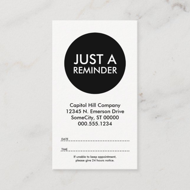 Terminkarte (Vorderseite)