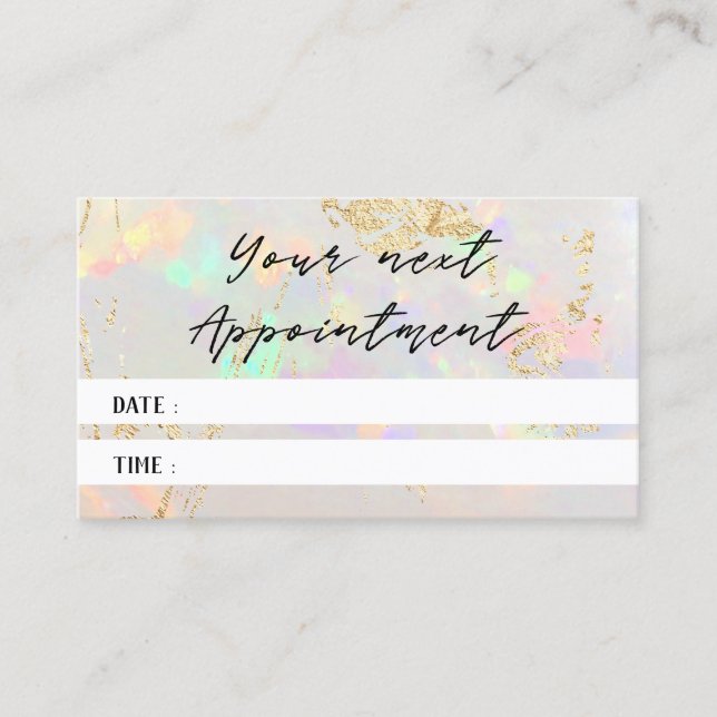 Terminkarte für das Foto mit weißer Optik Visitenkarte (Vorderseite)