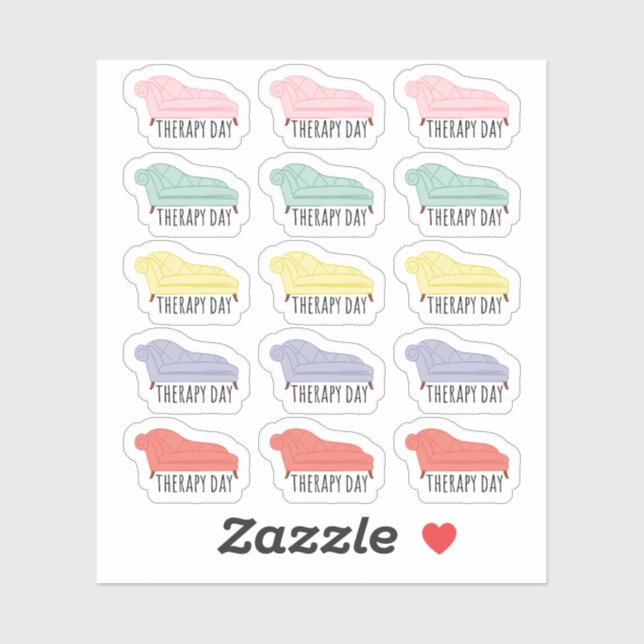 Terminplaner für den Therapietag Erinnerung Kalend Aufkleber (Blatt)