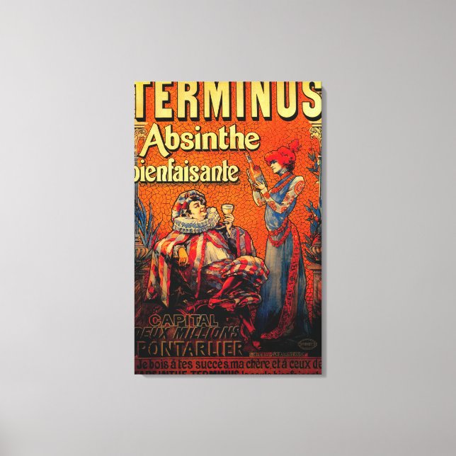 Terminus Absinthe Vintag PosterEurope Leinwanddruck (Vorderseite)