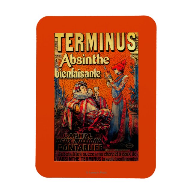 Terminus Absinthe Vintag PosterEurope Magnet (Vertikal)