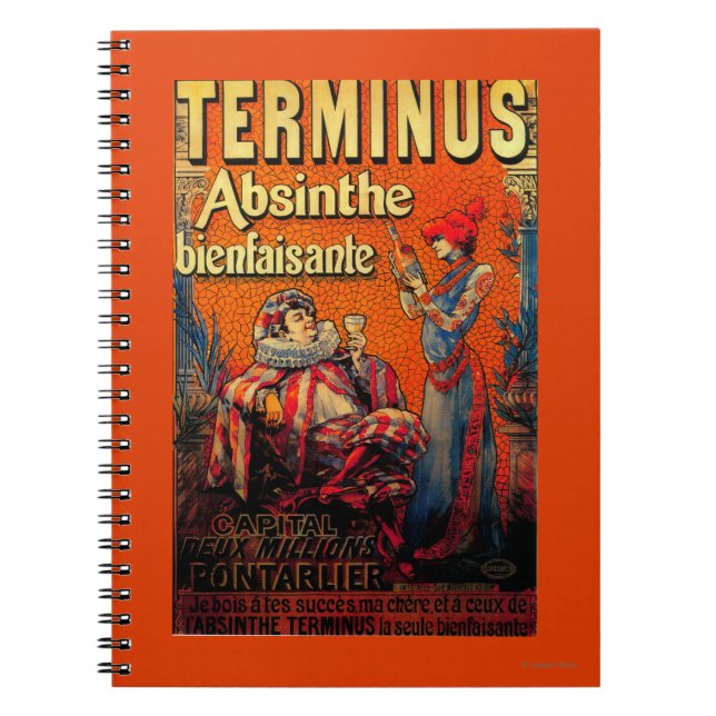 Terminus Absinthe Vintag PosterEurope Notizblock (Vorderseite)