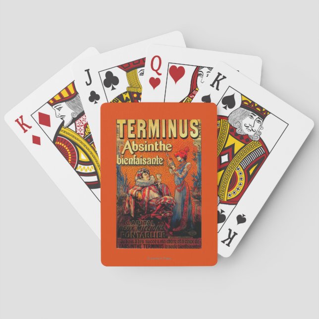 Terminus-Wermut Vintages PosterEurope Spielkarten (Rückseite)