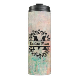 Termo M Floral Monogram Letter Thermosbecher