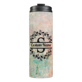 Termo S Floral Monogram Letter Thermosbecher