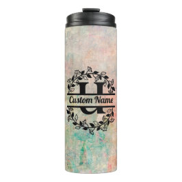 Termo U Floral Monogram Letter Thermosbecher