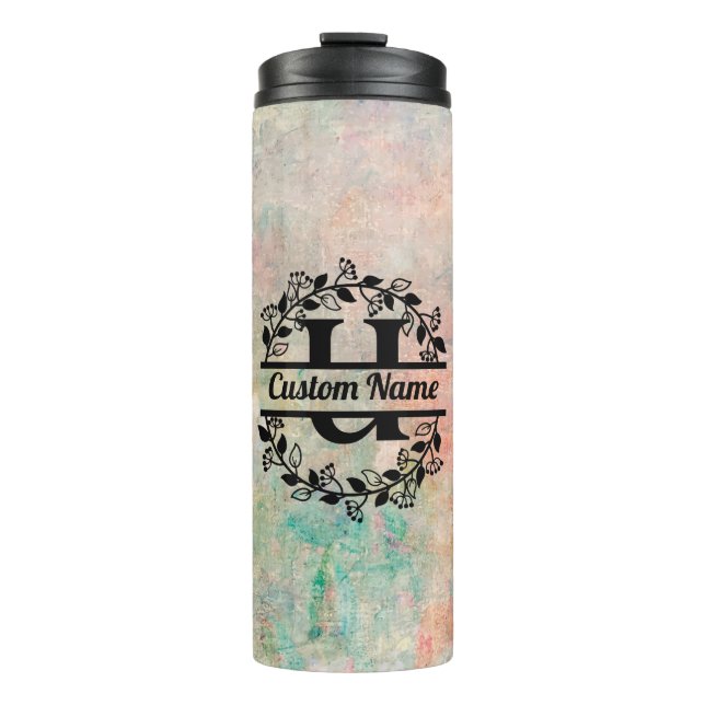 Termo U Floral Monogram Letter Thermosbecher (Vorderseite)