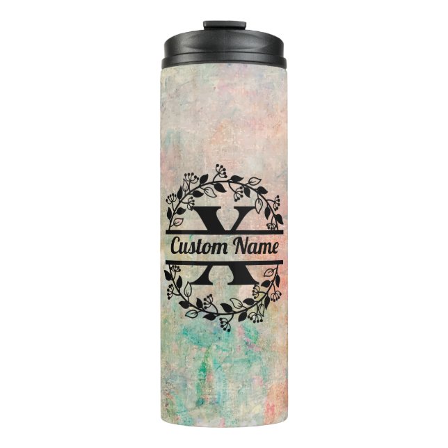 Termo X Floral Monogram Letter Thermosbecher (Vorderseite)