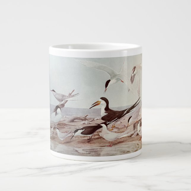 Terns und Merssenger Vögel Jumbo-Kaffeetasse Jumbo-Tasse (Vorderseite)