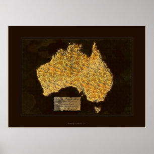 TERRA AUSTRALIS Karte Art Poster