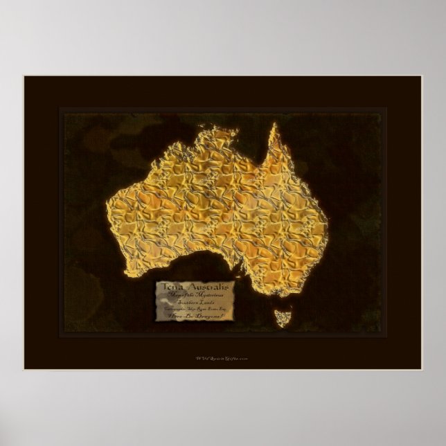 TERRA AUSTRALIS Karte Art Poster (Vorne)