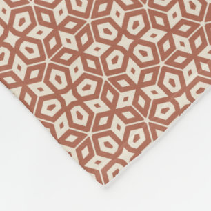 Terra Cotta Abstrakt Geometric Mosaic Gemustert Fleecedecke