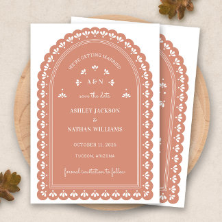 Terra Cotta Arch Herbst Save the Date Einladung