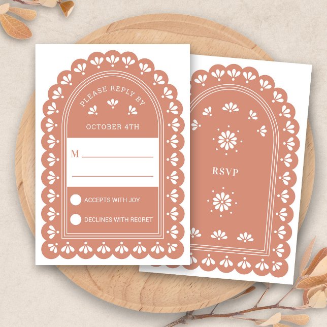 Terra Cotta Arch Herbsthochzeit RSVP Card Karte (Terra Cotta Arch Autumn Wedding RSVP Card by Fiesta Valley Print)