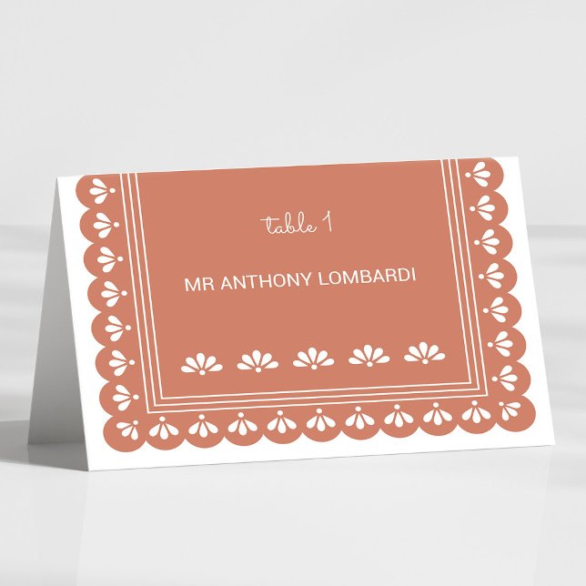 Terra Cotta Autumn Wedding DIY Fold Platzkarte Tischnummer (Terra Cotta Autumn Wedding DIY Fold Place Card)