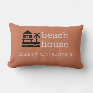Terra Cotta Beach House GPS-Koordinaten - Geschenk Lendenkissen