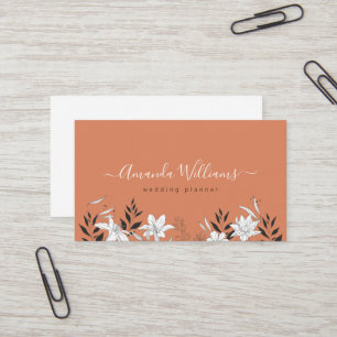 Terra cotta Boho Floral Design Business Card Visitenkarte