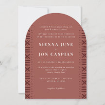 Terra Cotta Boho Mudcloth Border Wedding