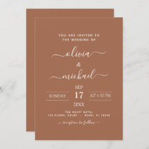 Terra Cotta Boho Wedding Modern Simple