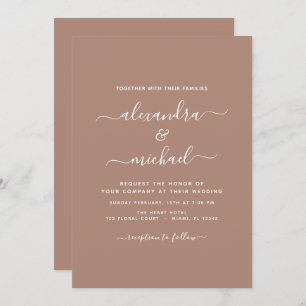 Terra Cotta Boho Wedding Modern Simple Einladung