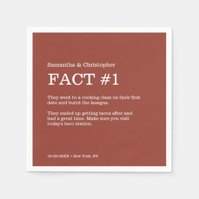 Terra Cotta Burnt Orange Custom Wedding Fakt Serviette (Vorderseite)