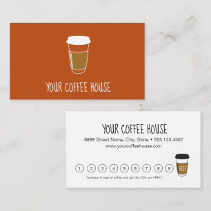 Terra cotta Custom Coffee House Loyalty Card Treuekarte