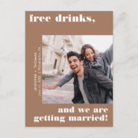 Terra Cotta Funny Free Drinks Foto Save the Date