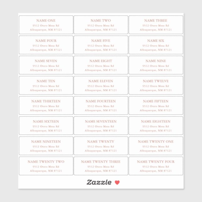 Terra Cotta Guest Address Labels (Blatt)