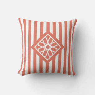 Terra Cotta marokkanische Zellige Blume Symbol Kissen