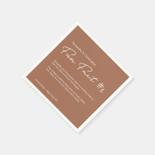 Terra cotta orange Simple Couple Fun Fakt Wedding Serviette