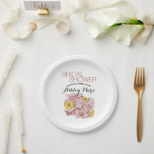 Terra Cotta Outlined Bouquet Custom Pappteller