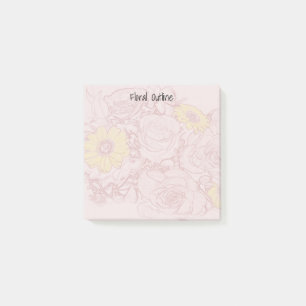 Terra Cotta Outlinet Bouquet Artwork Custom Post-it Klebezettel