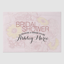 Terra Cotta Outlining Bouquet Artwork Personalisie Seidenpapier