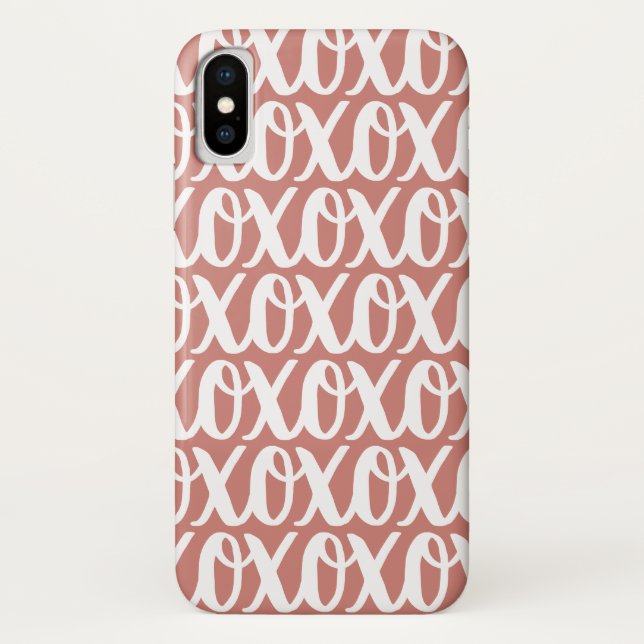 Terra Cotta Pink White Pattern Case-Mate iPhone Hülle (Rückseite)