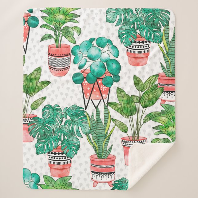 Terra cotta Pots Pflanze Aqua House Nahtlos  Sherpadecke (Vorderseite)