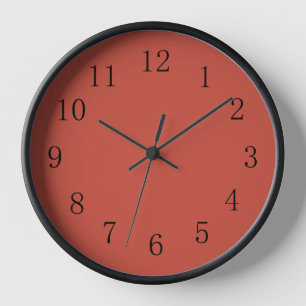 Terra Cotta Red Earth Tone Kitchenette Wall Clock Wanduhr