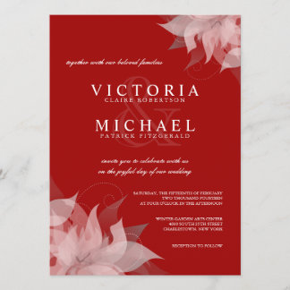 Terra Cotta Red & White Floral Wedding Einladungen