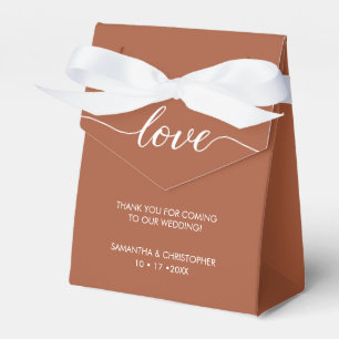 Terra cotta Simple & Elegant Liebe Wedding ScrIpt Geschenkschachtel