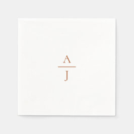 Terra Cotta Simple Monogram Wedding Napkins Serviette