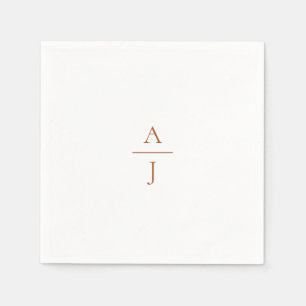 Terra Cotta Simple Monogram Wedding Napkins Serviette