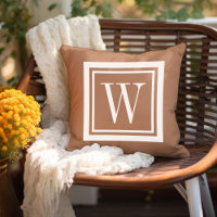 Terra Cotta und White Classic Square Monogram